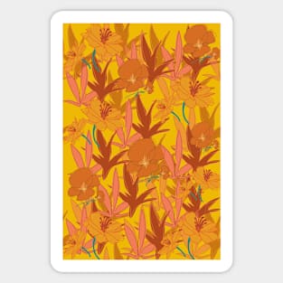 Orange Flower pattern Sticker